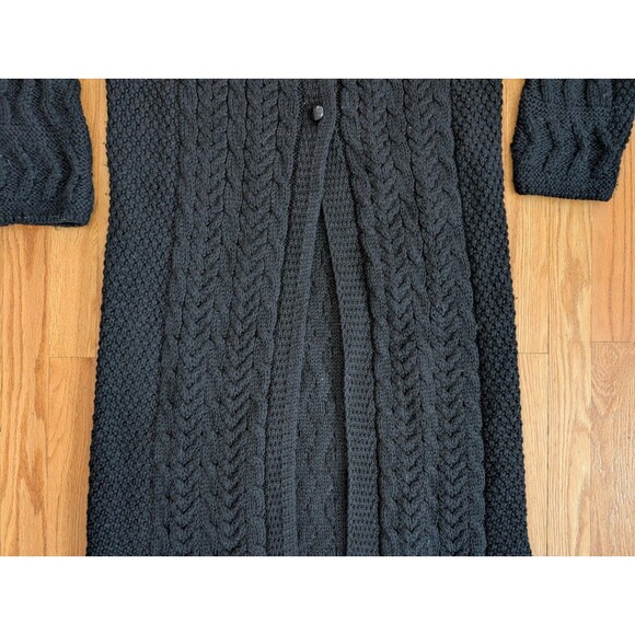 Country Club Womens Sweater Small Wool Ireland Long Duster Cable Knit Chunky - Picture 6 of 15